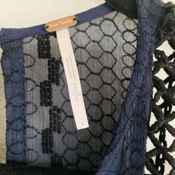 Free People Blue Lace Embroidered Dress - Picture 4 of 6